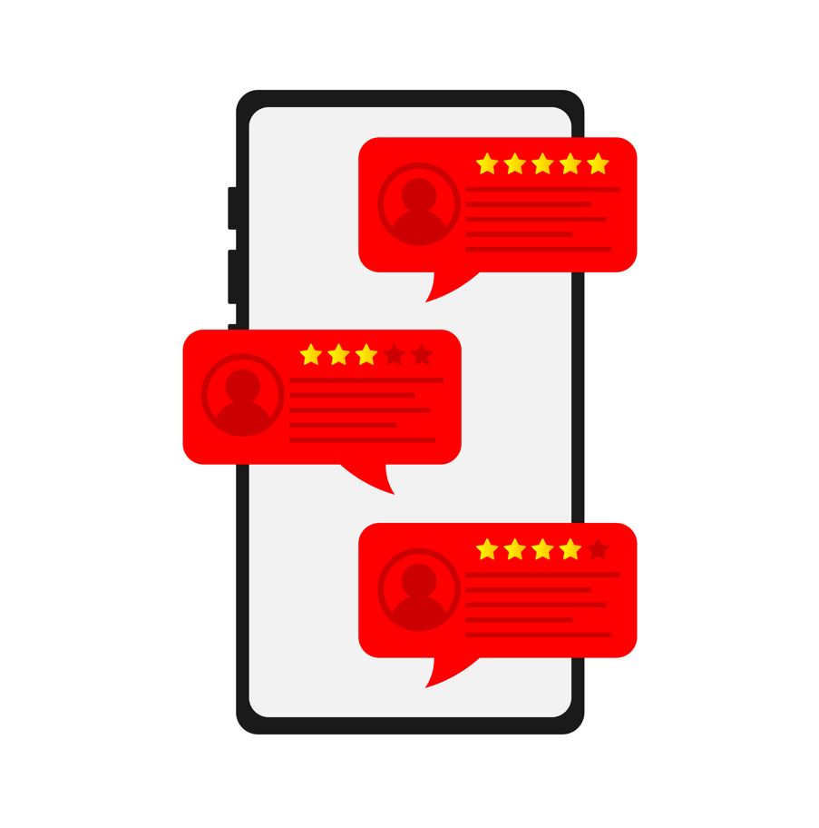 Screenshot showing customer reviews on a small business website