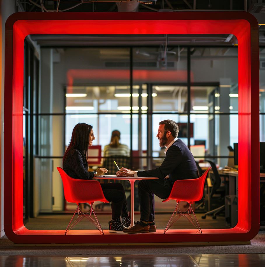 Business owner interacting with customers and collecting feedback